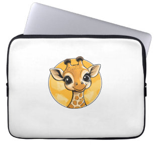 Niedliche Giraffe Zeichnend Cartoon Stil Laptopschutzhülle