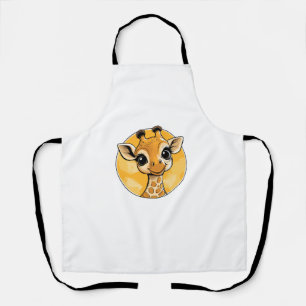 Niedliche Giraffe Zeichnend Cartoon Stil Schürze