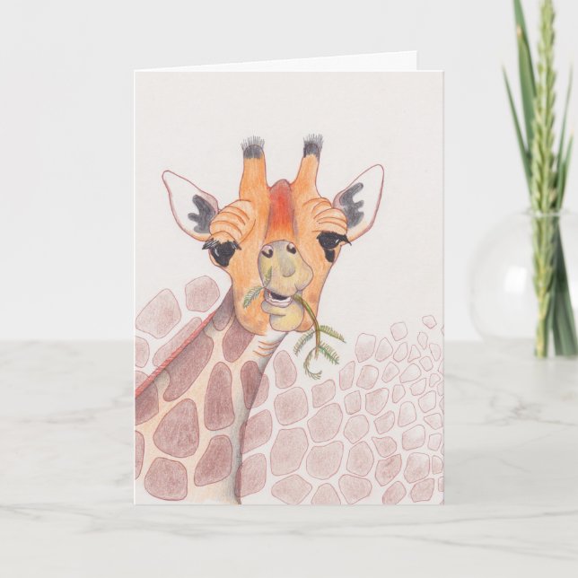 Niedliche Giraffe zeichnend Karte (Vorderseite)