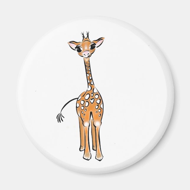 Niedliche Giraffe zeichnend Magnet (Vorne)