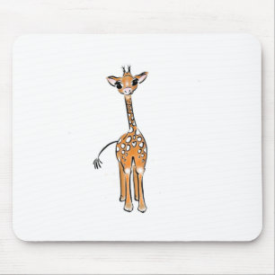 Niedliche Giraffe zeichnend Mousepad