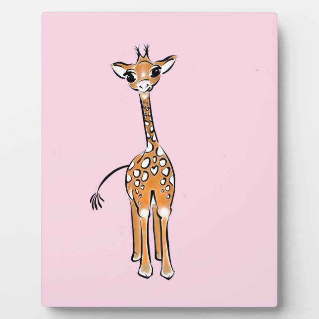Niedliche Giraffe zeichnend, Safaritiere Fotoplatte (Vorderseite)