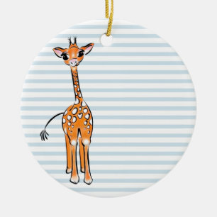 Niedliche Giraffe zeichnend, Safaritiere Keramik Ornament