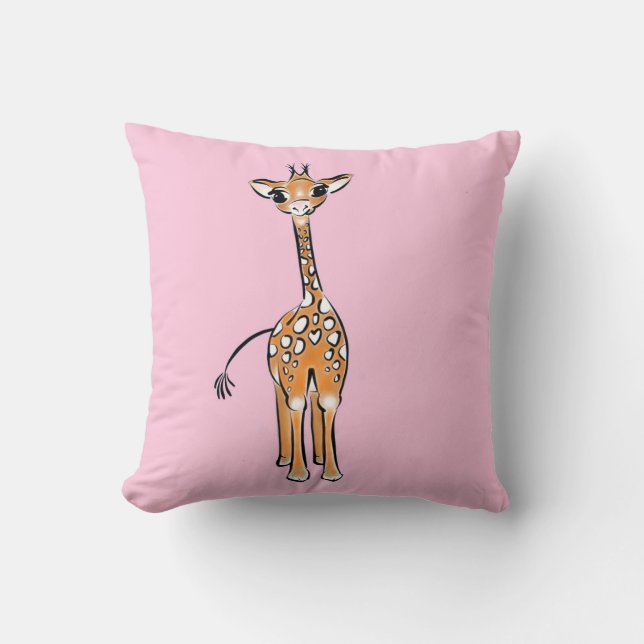 Niedliche Giraffe zeichnend, Safaritiere Kissen (Vorderseite)