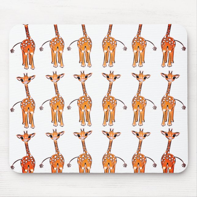 Niedliche Giraffe zeichnend, Safaritiere Mousepad (Vorne)