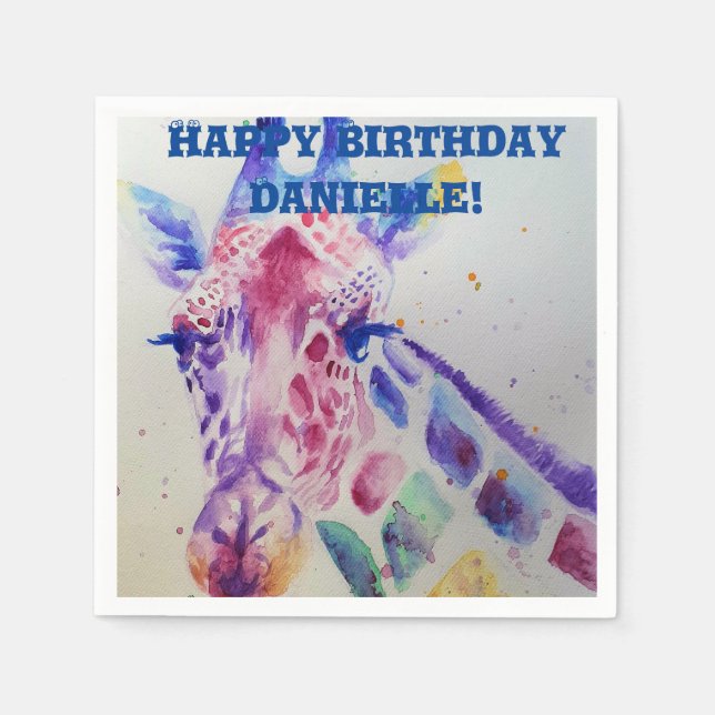 Niedliche Giraffe Zoo Tierdekoration Serviette Nap (Vorderseite)