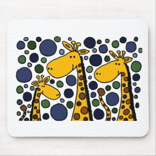 Niedliche Giraffen-Familien-Kunst abstrakt Mousepad