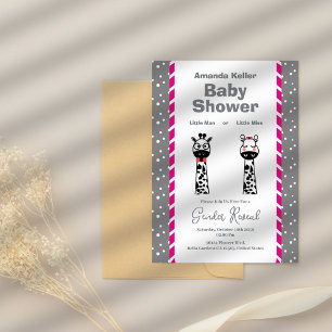 Niedliche Giraffen-Genderoffenbarung Einladung