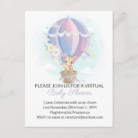 Niedliche Giraffen in Heißluftballon Babydusche