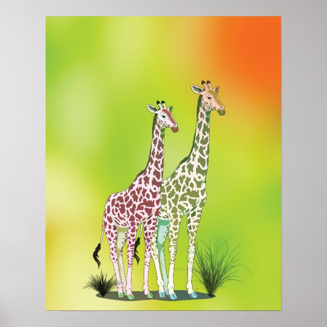 Niedliche Giraffen Poster (Vorne)