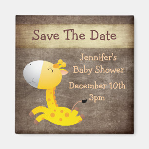 Niedliche Giraffen-Save the Date Baby-Dusche Magnet