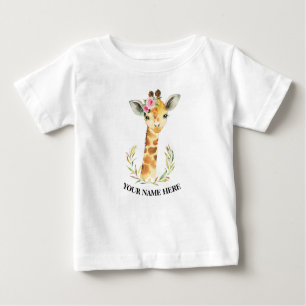 Niedliche Giraffen Tiere 1. Geburtstagsboho Baby T-shirt