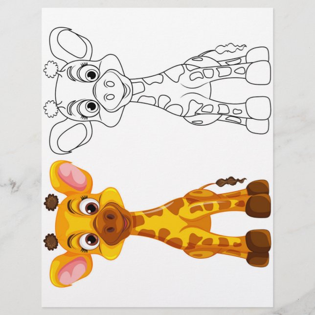 Niedliche Giraffenfarbseite (Vorderseite)