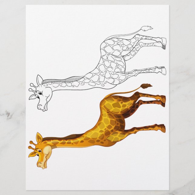 Niedliche Giraffenfarbseite (Vorderseite)