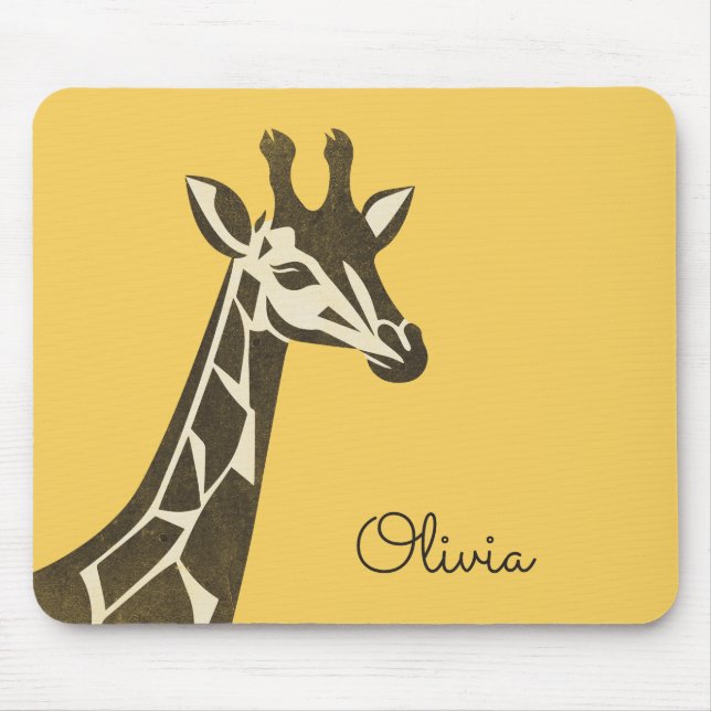 Niedliche Giraffenkopfdekoration Mousepad (Vorne)
