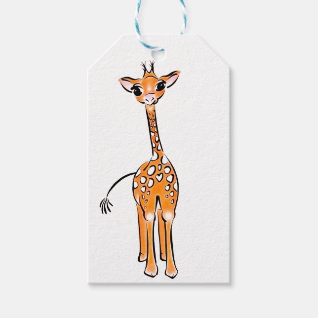 Niedliche Giraffenpräsente Tags Geschenkanhänger (Vorderseite)
