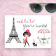 Niedliche Girl and Black Cat Paris Geburtstagseinl Einladung (Von Creator hochgeladen)