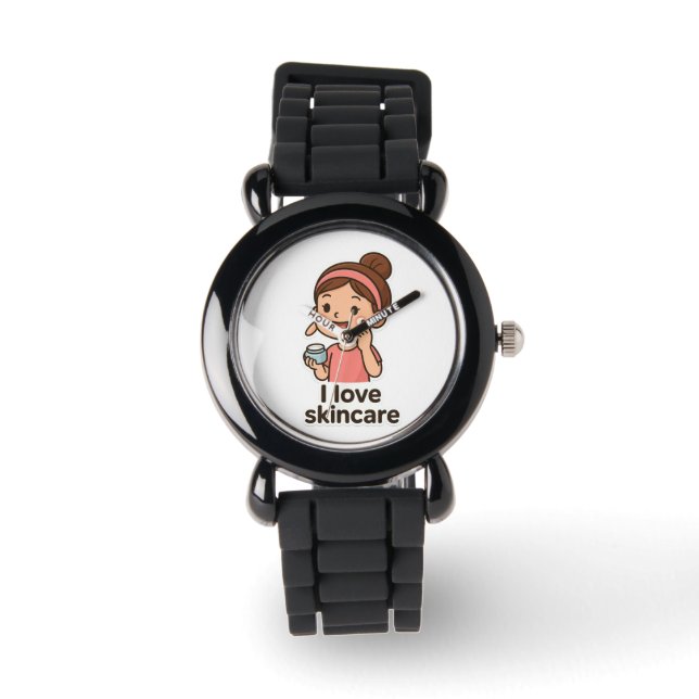 Niedliche Girl-Aufkleber für Skincare - Selbstvers Armbanduhr (Vorderseite)