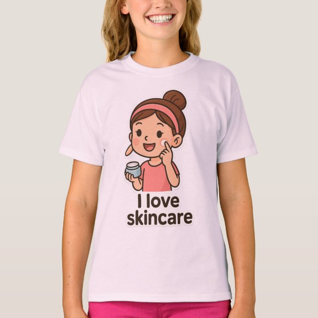 Niedliche Girl-Aufkleber für Skincare - Selbstvers T-Shirt (Vorderseite)