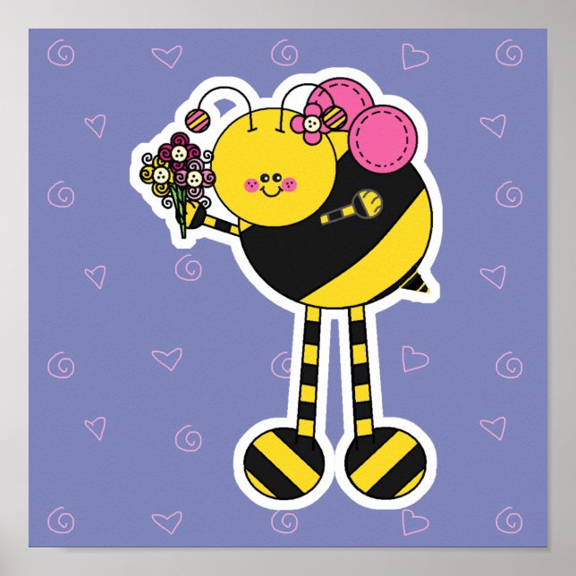 Niedliche Girl Bumble Bee Poster (Vorne)