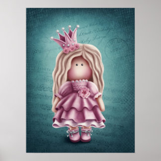 Niedliche Girl Doll Illustration Poster