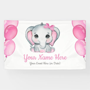 Niedliche Girl Elephant Banner Signaltondekor