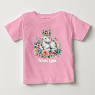 Niedliche Girl-Fantasie unicorn geben Namen Baby T-shirt