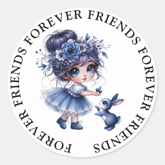 Niedliche Girl Friendship Stickers (Vorderseite)