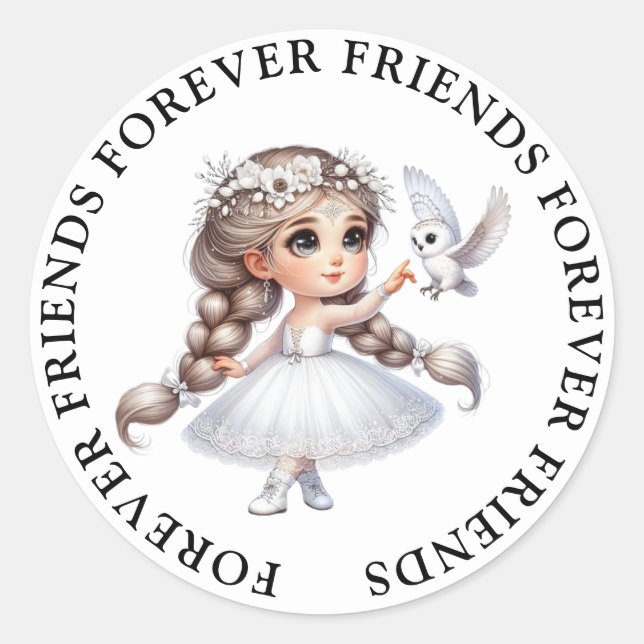 Niedliche Girl Friendship Stickers (Vorderseite)