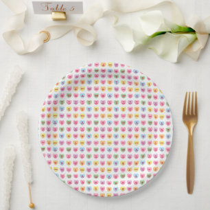 Niedliche Girl-Fun-Konversation Bonbons Muster Pappteller