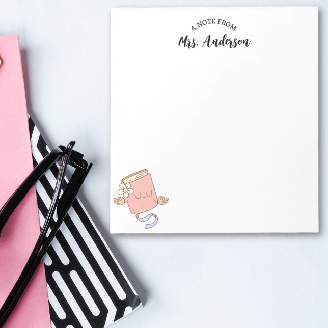 Niedliche Girl Funny Retro buchen zurück zur Schul Notizblock (Von Creator hochgeladen)