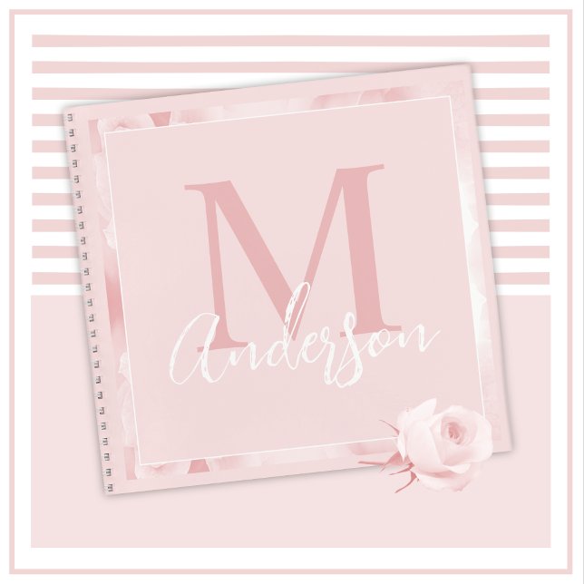 Niedliche Girl-Hübsch Blush Pink-Bläschen-Monogram Notizbuch (Von Creator hochgeladen)