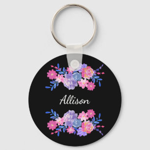 Niedliche Girl Hübsch Floral Custom Monogram Key K Schlüsselanhänger