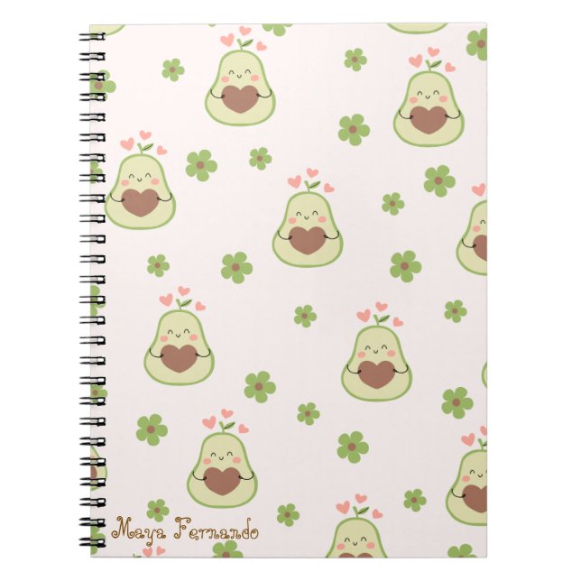Niedliche Girl kawaii avocado Spiral Foto Notebook Notizblock (Vorderseite)