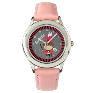 Niedliche Girl Magician und Bunny für Kinder Armbanduhr
