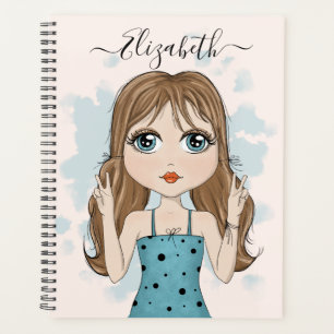 Niedliche Girl Peace Graphic Illustration Planer