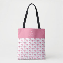 Niedliche Girl-Personalisierte Monogram-Pink-Bow