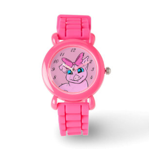 Niedliche Girl Pig Pink-Uhr Armbanduhr