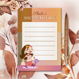 Niedliche Girl Shopping Girl Post-it Klebezettel