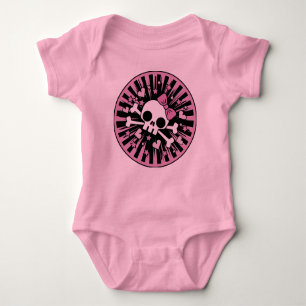 Niedliche Girlie Skull und Crossbones Baby Strampler