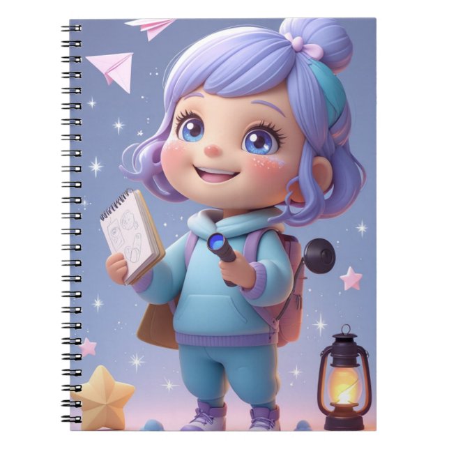 Niedliche Girls Back to School Notebook Perfekte G Notizblock (Vorderseite)