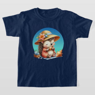 Niedliche Girls Beach Igel individuell anpassbar T-Shirt