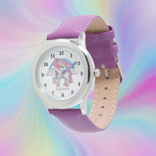 niedliche Girls Fantasie unicorn geben Namen Armbanduhr
