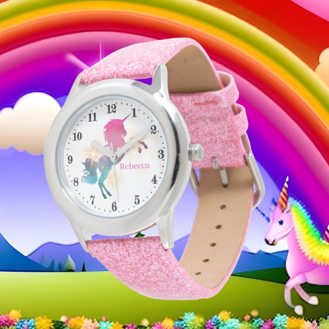 niedliche Girls Fantasie unicorn geben Namen Watch Armbanduhr (Von Creator hochgeladen)