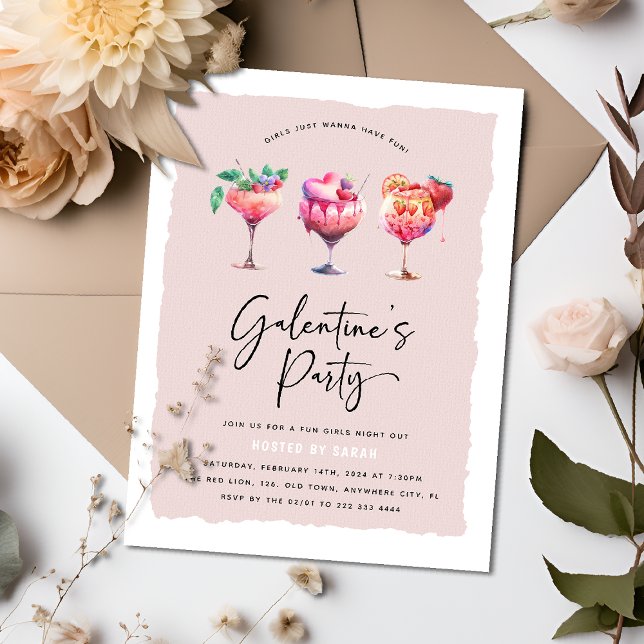 Niedliche Girls Galentine Party Valentine Einladung (Von Creator hochgeladen)
