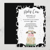 Niedliche Girls Heilige Kuh Geburtstagsparty Einla