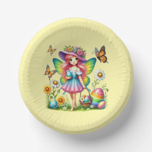 Niedliche Girls Osterfest Party Fairy Pappteller