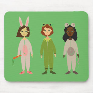 Niedliche Girls Pajama Freundesthema Mousepad