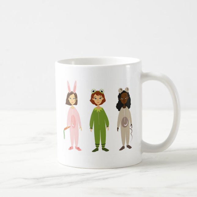 Niedliche Girls Pajama Freundesthema Tasse (Rechts)