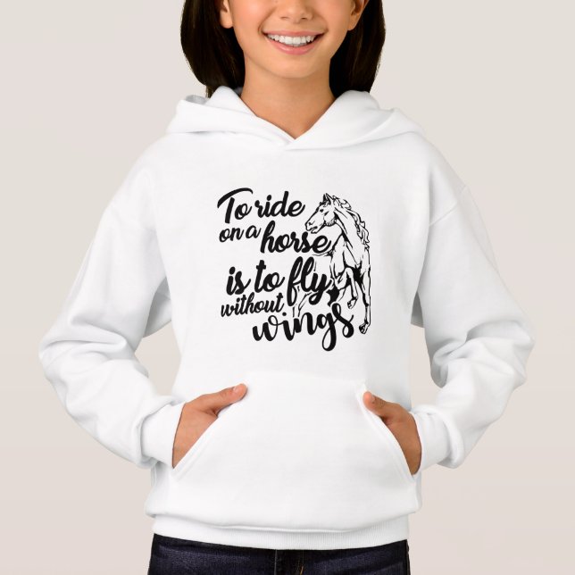 niedliche Girls Pferdefreunde Wortart Hoodie (Vorderseite)